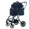 LAB Pet Separate Type Roof Foldable and Easy To Pet Carrier with Suspension Black [AP Official] Cart, [openable Type], Move, (black Frame, Basket)
