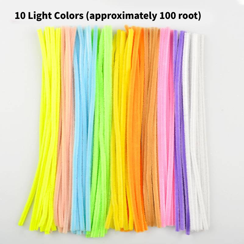 

Twisting Plush Colored Rod Diy Simulation Strips Folding Rod Flowers Toy Kid 10 Light Colors