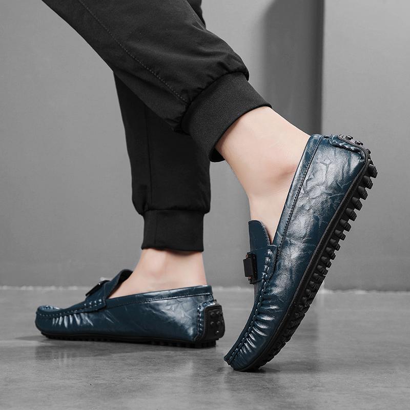 Men Fashion British Leather Shoes Outdoor Casual Shoes Business - Main Image