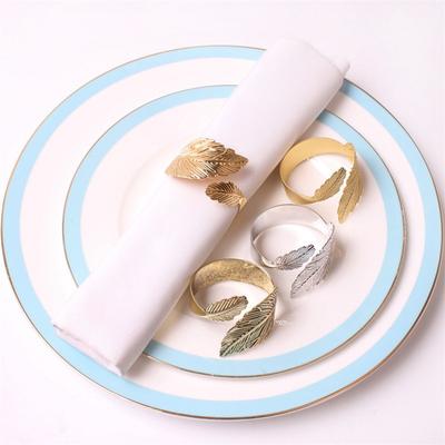 Beibehaltende Keks-Servietten-Kreis-Servietten-Ring-Serviette-goldene Blätter