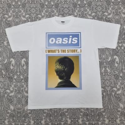 T-shirt Vintage OASIS What's The Story Morning Glory Imprimé Groupe de Rock Britannique