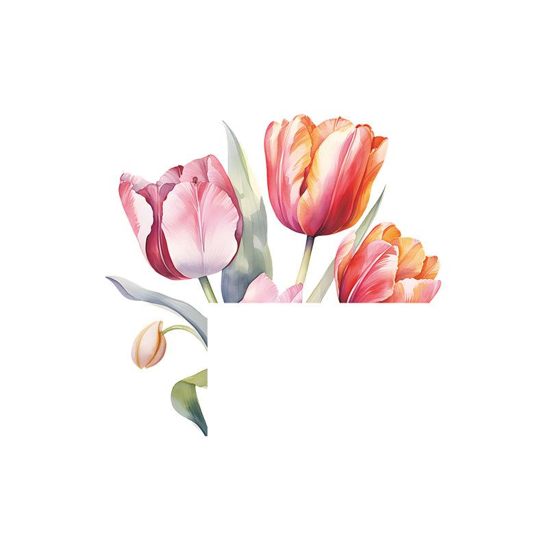 Green Plants Rose Daisies Peony Flowers Leaf Switch Stickers Home Decoration Wall Stickers Self-adhesive