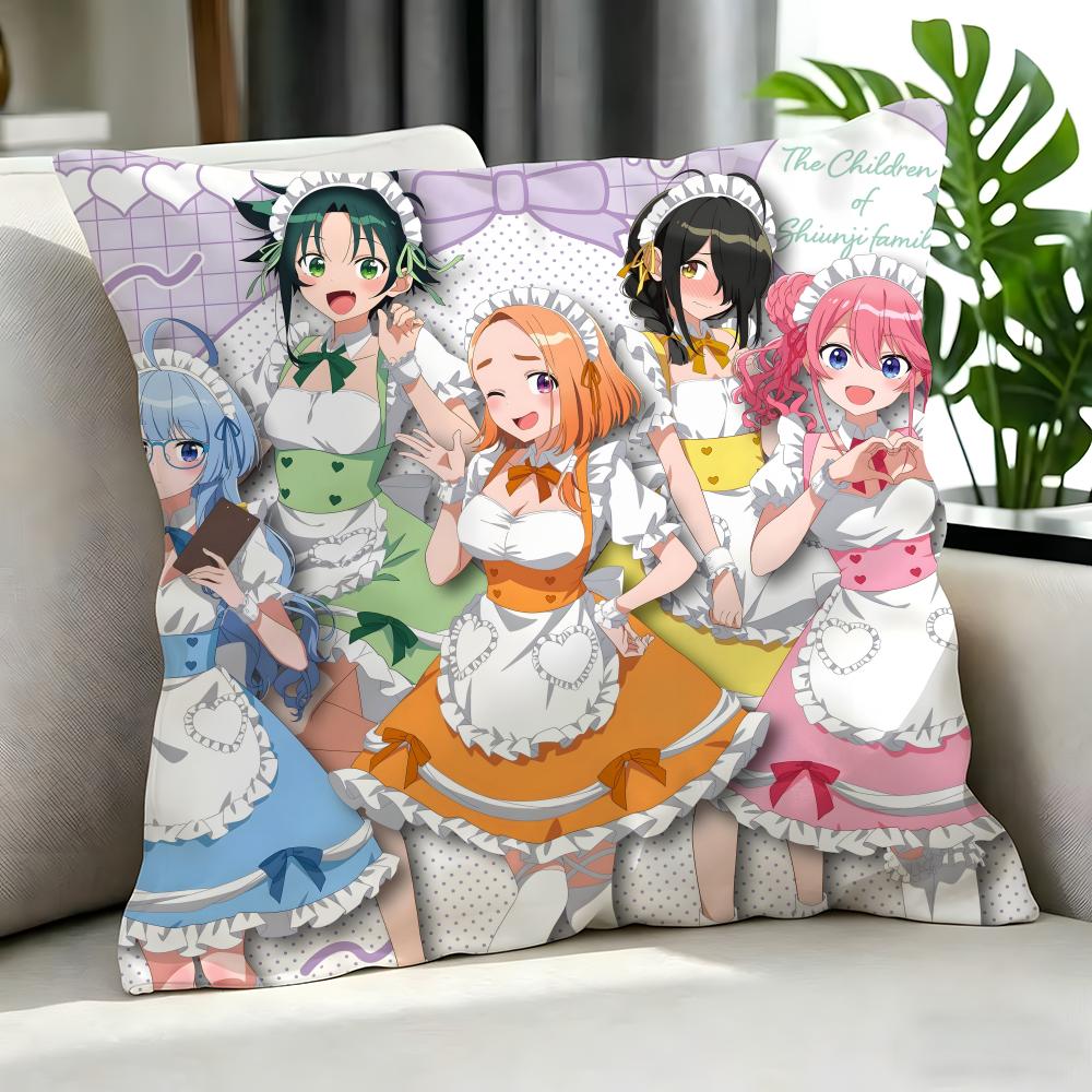 Anime Shiunji Ke No Kodomo Tachi Cushion Cover Cushion Cover Set 4Pcs 50X50 45X45 40X40 Pillowcase Decorative Sofa Home Decor