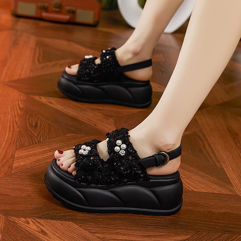 Comprar Sandálias de plataforma femininas verão novo Velcro moda - Main Image