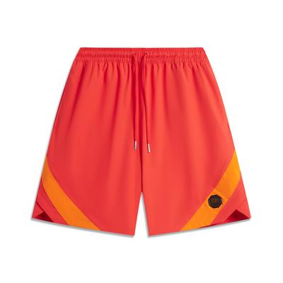 Li Ning Basketball Series Bad Five Color Block Mid Waist Kordelzug Atmungsaktiv Vielseitig Locker Sports Shorts Herrenshorts AKSV747-3