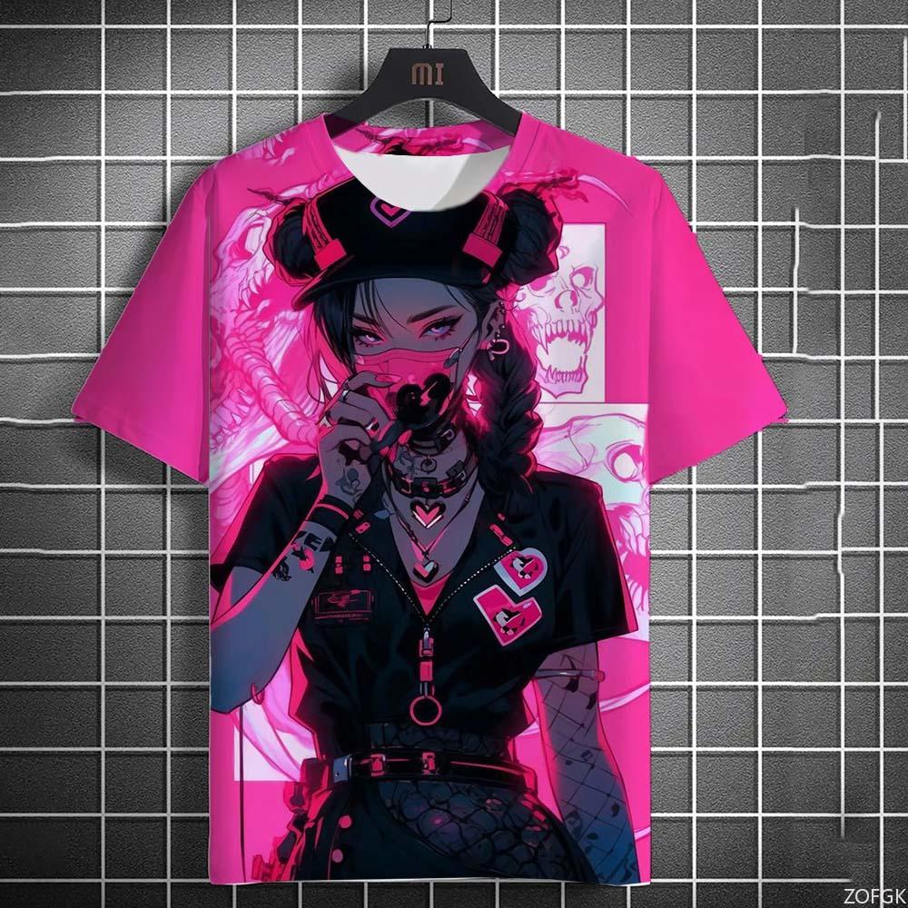 Tattoo Girl Pattern Men's T-Shirt Cartoon 3d Printed Oversized Sweatshirt For Men Bad Girl Harajuku Top Short Sleeve T Shirts