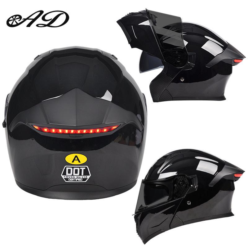 DOT Certified Unisex Flip-up Motorcycle Helmet: Stylish, All-Season Safety Taillight Design