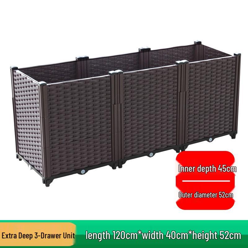 Extra-Large Thickened Raised Plastic Planter for Vegetables - Ideal for Family Rooftop or Balcony Gardening