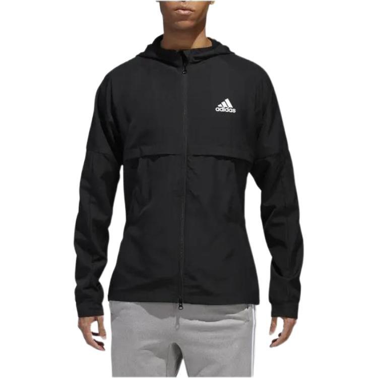 Adidas Jackets Men's Black Hooded Moderate Other BR3381