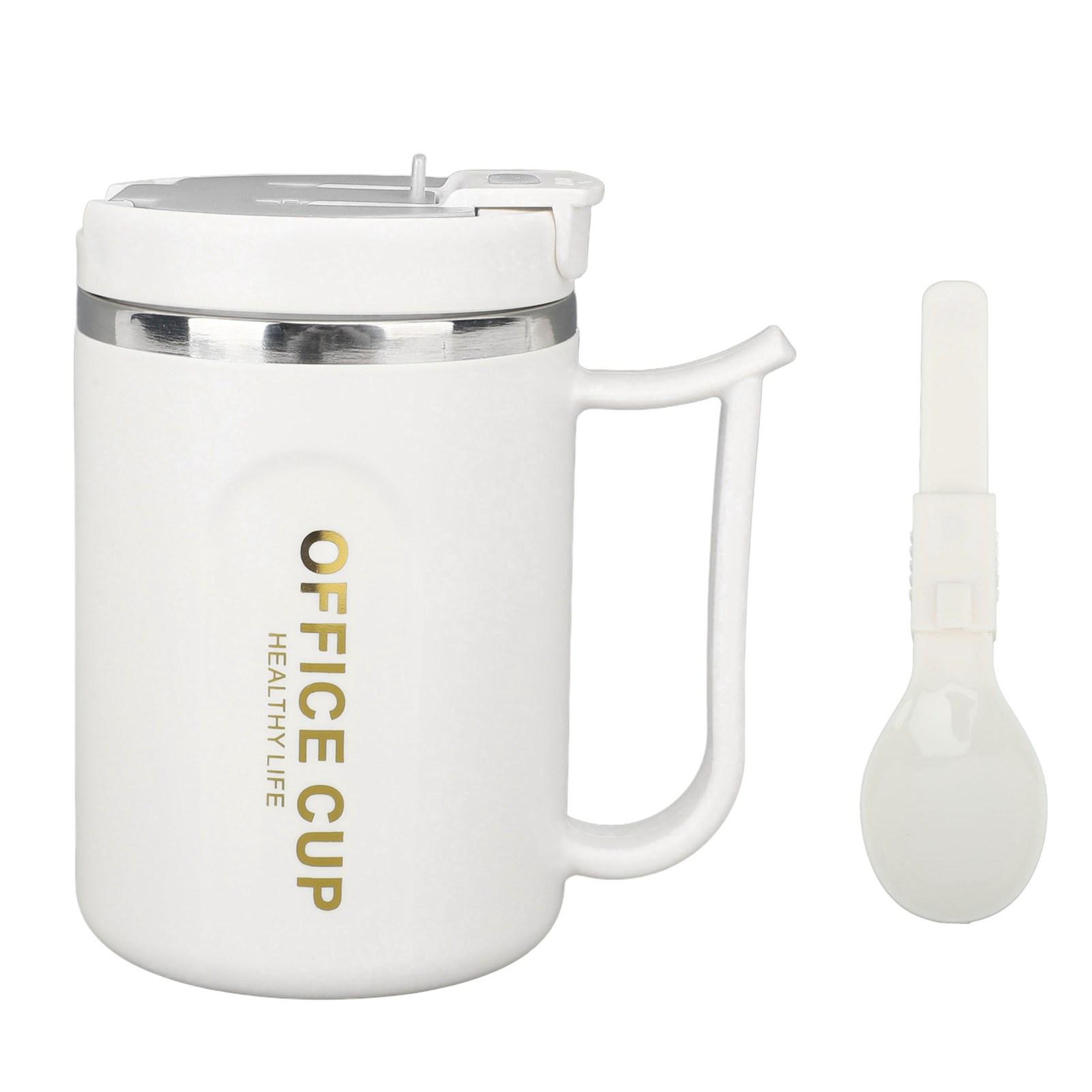 

Изолированная кружка для кофе из нержавеющей стали 304, двухслойная, с защитой от ожогов, с ручкой и крышкой-лопаткой, синяя Light Gray