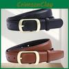 Stylish Simple Ladies Leather Belt With Golden Pin Buckle Perfect For Casual Wear