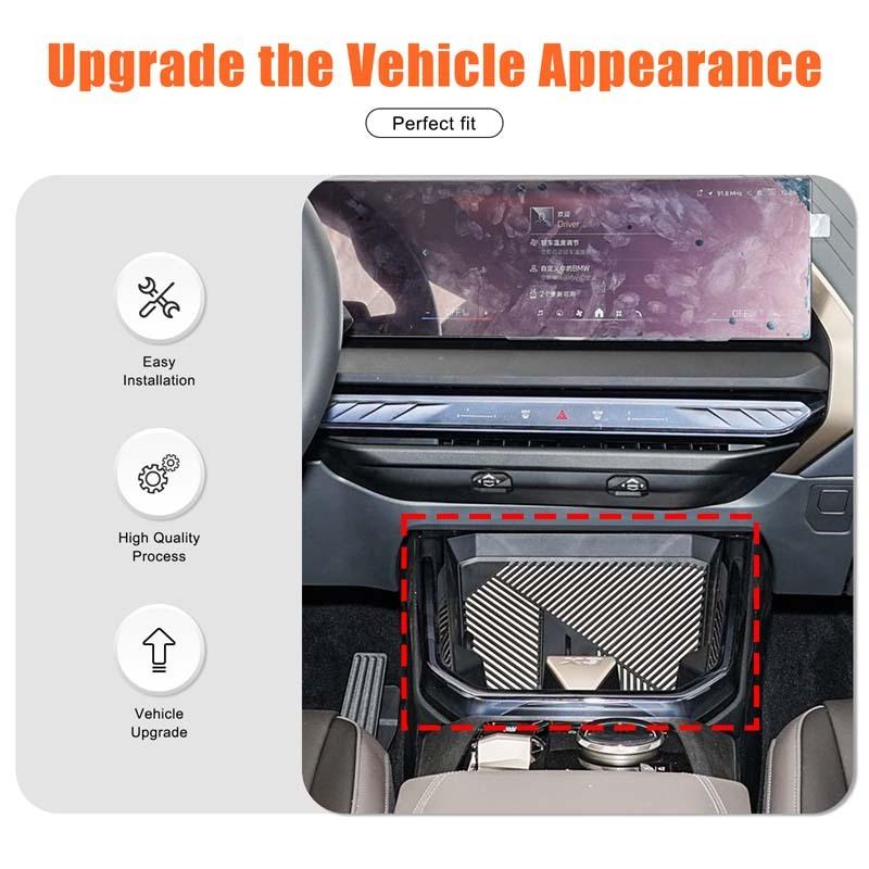ABS material Piano black Car central control gear panel frame decoration stickers for BMW X3 G45 2025+ Interior car Accessories