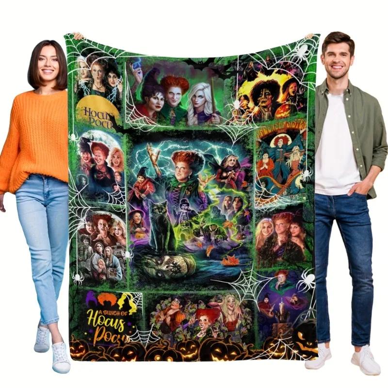 Hocus Pocus Blanket Hocus Pocus Cartoon Movie Characters Theme Blanket -Ideal Movie Theme Gift Decor For Home Living Room Bed