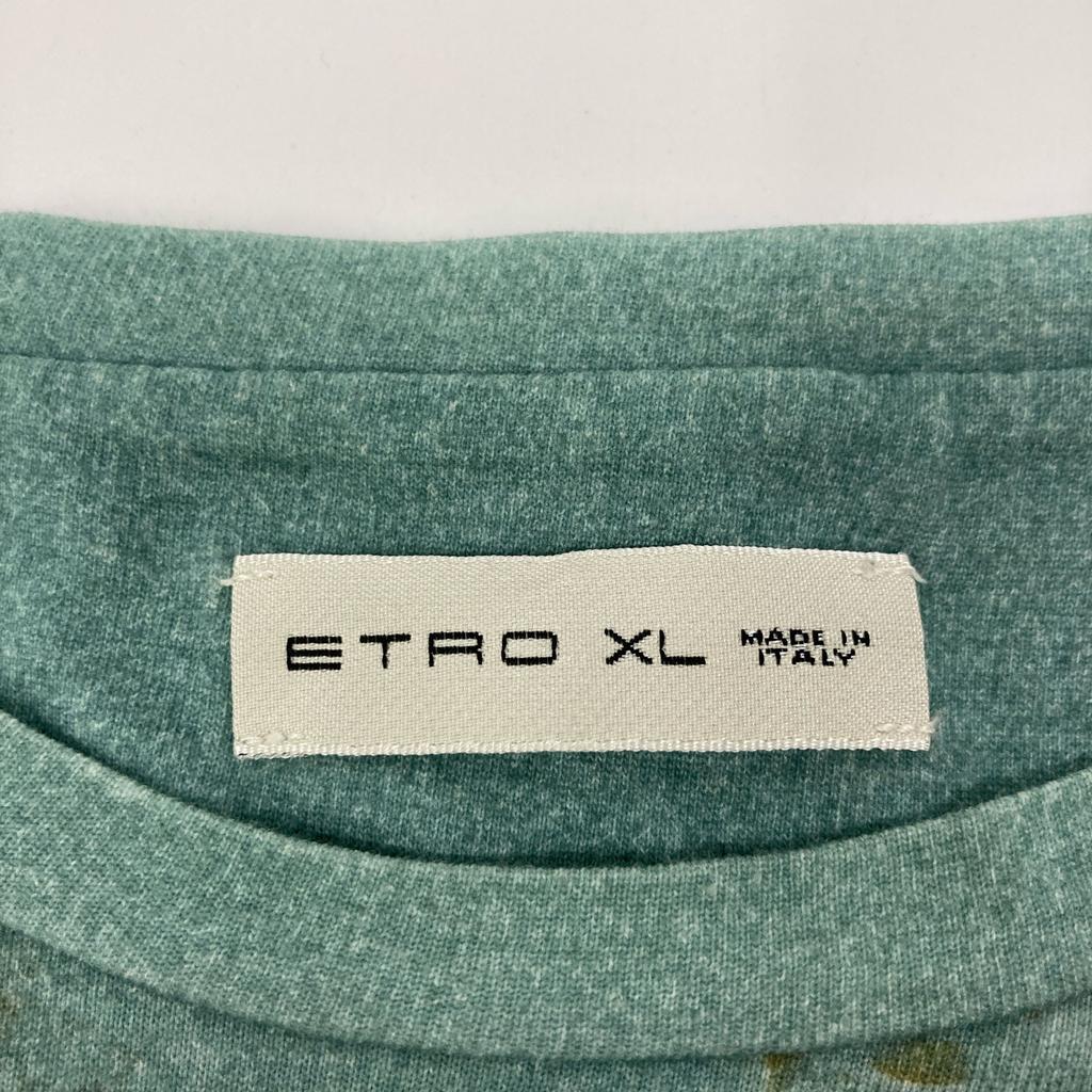 Etro Green Paisley T-shirt Tops XL greenUsed