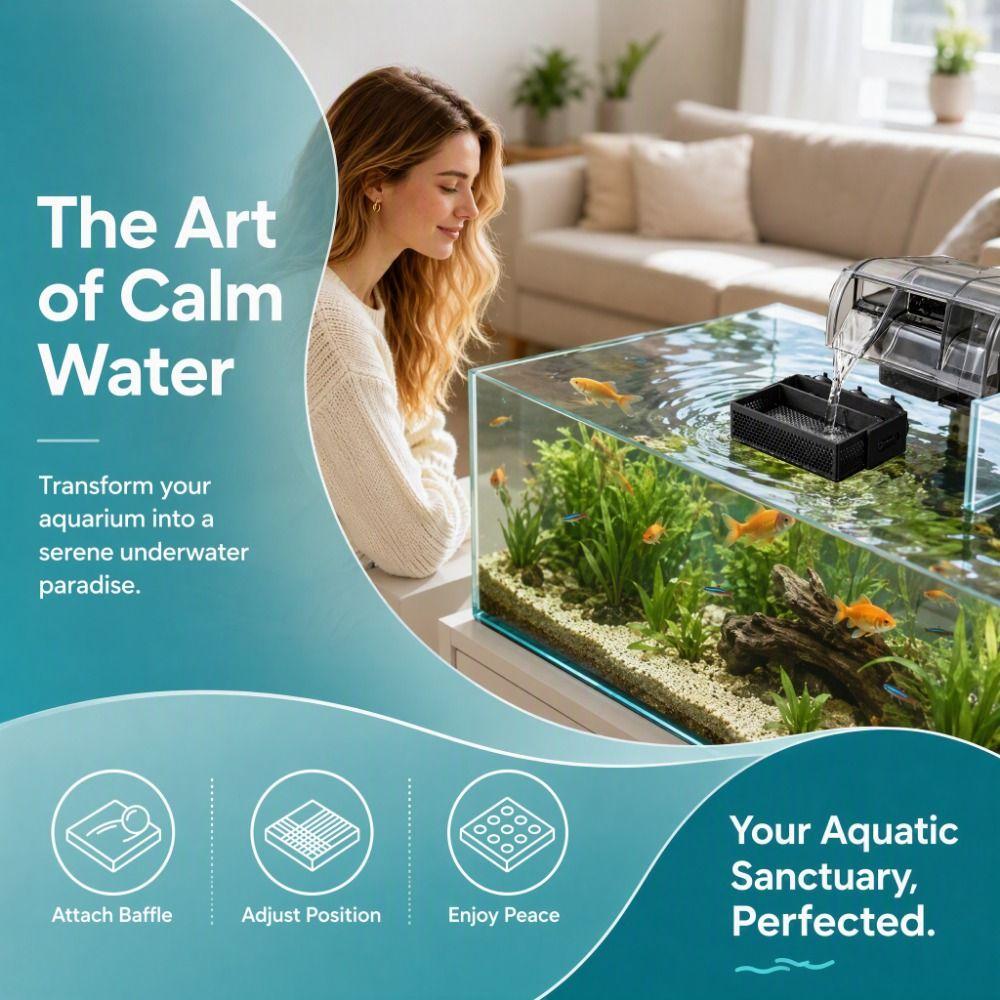 With Suction Cup Aquarium Filter Baffle Desktop Small Tank Filter Baffle For Fish Tank