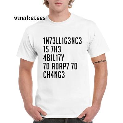 Stephen Hawking Formal Quotes Intelligence T-shirt O Neck Short Sleeve Summer Casual Tshirt GMT4423