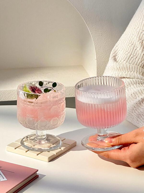 ZISIZ High-Foot Transparent Glass Cup