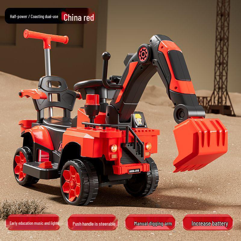 Children's Electric Excavator Ride-On: Remote Control Digger Toy for Boys and Girls