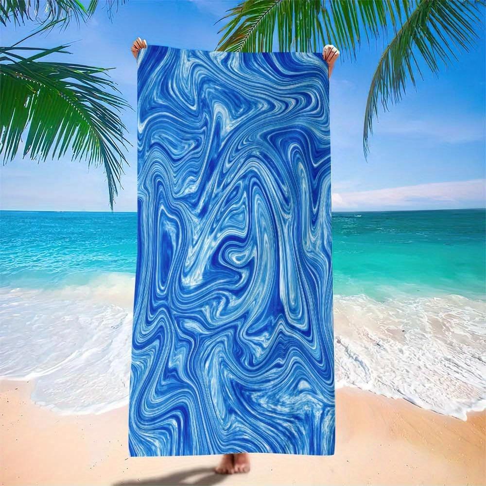 1pz Telo Mare Blu in Microfibra Oversize - Asciugatura Rapida, Senza Sabbia, Leggero e Assorbente per Viaggi, Yoga, Sport, Piscina, Nuoto