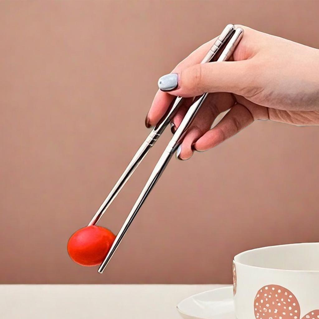 4pcs/set 304 Stainless Steel Tableware Set Portable Students Kids Cutlery Fork Spoon Chopsticks Dishwasher Safe Picnic Flatware