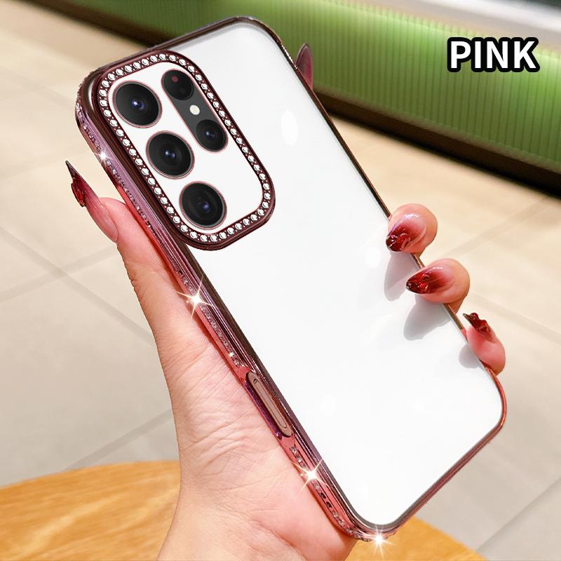 

Прозорий силіконовий чохол з діамантовим покриттям для Samsung Galaxy S25 S24 S23 S22 S21 S20 Ultra FE Plus Прозора м яка задня кришка S20 FE рожевий