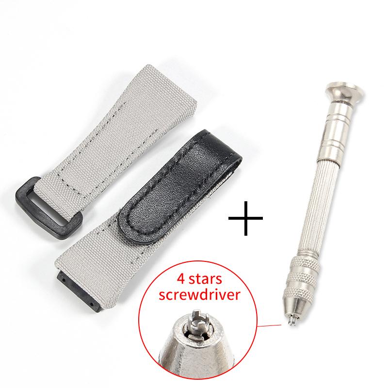 For Richard Mille Nylon Canvas 25mm 4 Stars Screwdriver Anti-Allergy Watchbands RM50 53 Series Replace Convenient Watch Strap