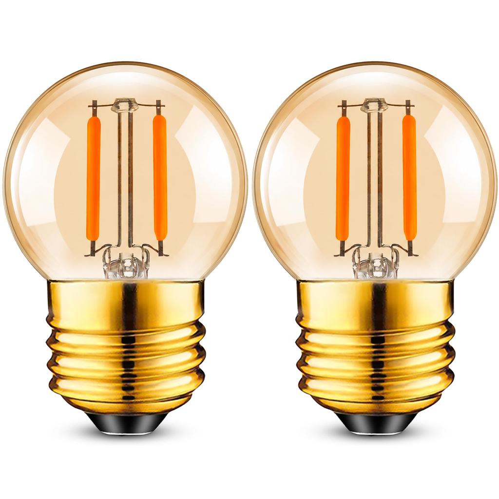 E26 1W LED Bulb, G40 Mini Ball Shape, Decorative Bulb, Equivalent To 10W, 2200K Warm White, 75lm Luminous Flux, Edison Bulb