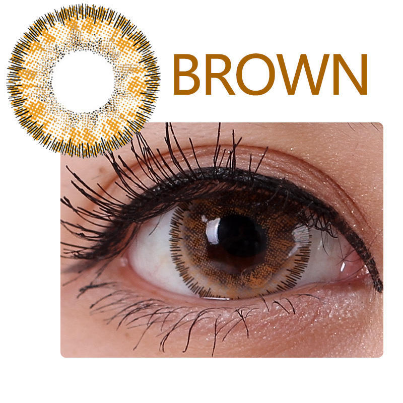 

Очаровательный макияж глаз Красочные контактные линзы коричневый