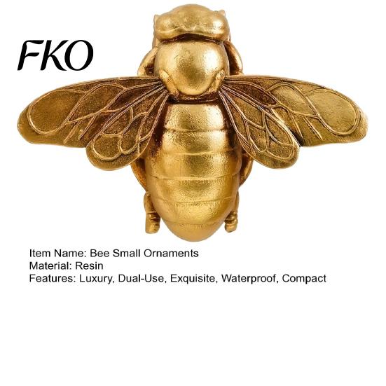 Exquisite Insect Themed Decor Vintage Gilded Bee Resin Figurine, Lifelike 3D Sculpture with Built-In Wall Elegant Gold Art Hook, Light Luxury Tabletop