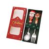 Christmas Dinnerware Stainless Steel With Luxury Gift Box Tableware Dessert Fork Coffee Spoon Santa Cutlery For Christmas