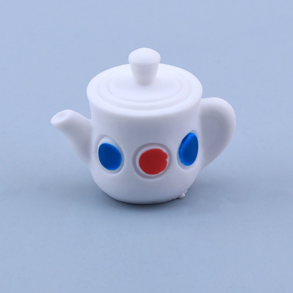 Model Dollhouse Miniature Teapot Cups Set Kettle Simulation Teapot Model Dollhouse Accessories