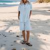 Women's Casual Pants Set Fashion Women's Shirt Soild Two Piece Set