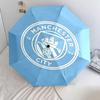 Manchester City Pattern, Automatic Folding Umbrella, Portable and Foldable Design, 8 Ribs, a Christmas or Birthday Gift.