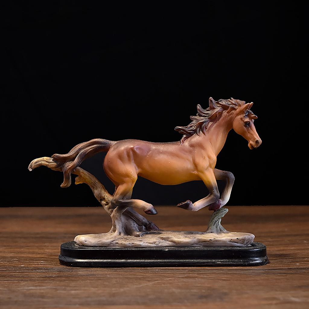 Decorative Galloping Running Horse Statue Home Animal Decor Tabletop Office Desk