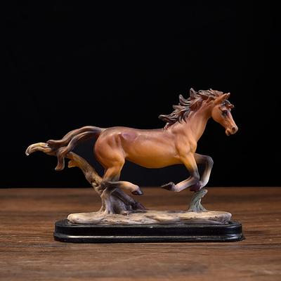 Decorative Galloping Running Horse Statue Home Animal Decor Tabletop Office Desk