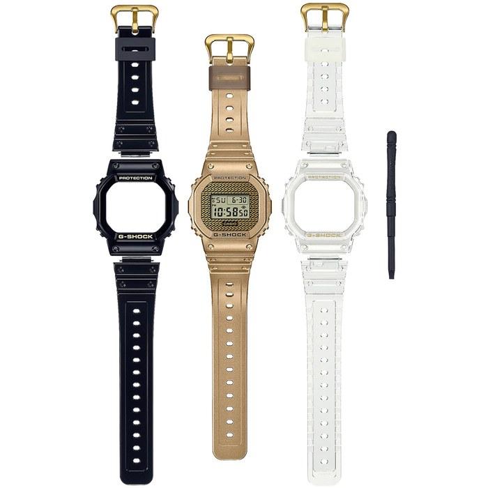 [Casio] G-Shock DWE-5600HG-1JR Watch Set (Black/Gold) with Replacement Parts
