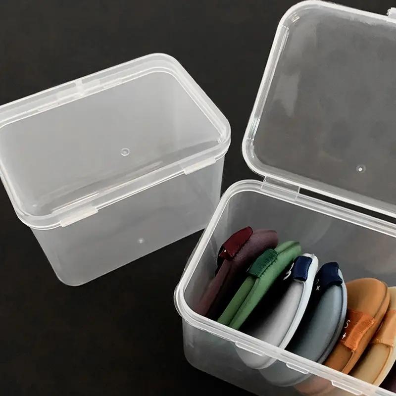 Transparent Square Makeup Storage Box, Swab Ball Holder Storage Box, Jewelry Beads Storage Box
