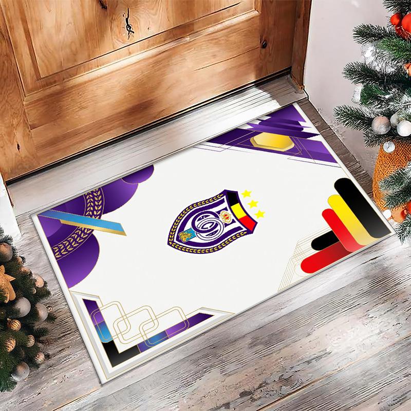 Anderlecht FC Soccer Football Pattern Soft Area Rug Non Slip Indoor Floor Carpet Sports Decor Mat for Bedroom