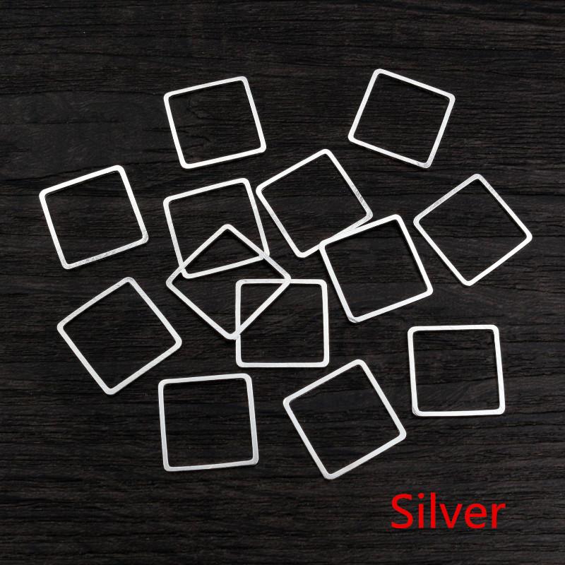15 20 25 mm Brass Closed Square Ring Earring Wires Hoops Pendant Connectors Rings For DIY Jewelry Making Supplies Accessories