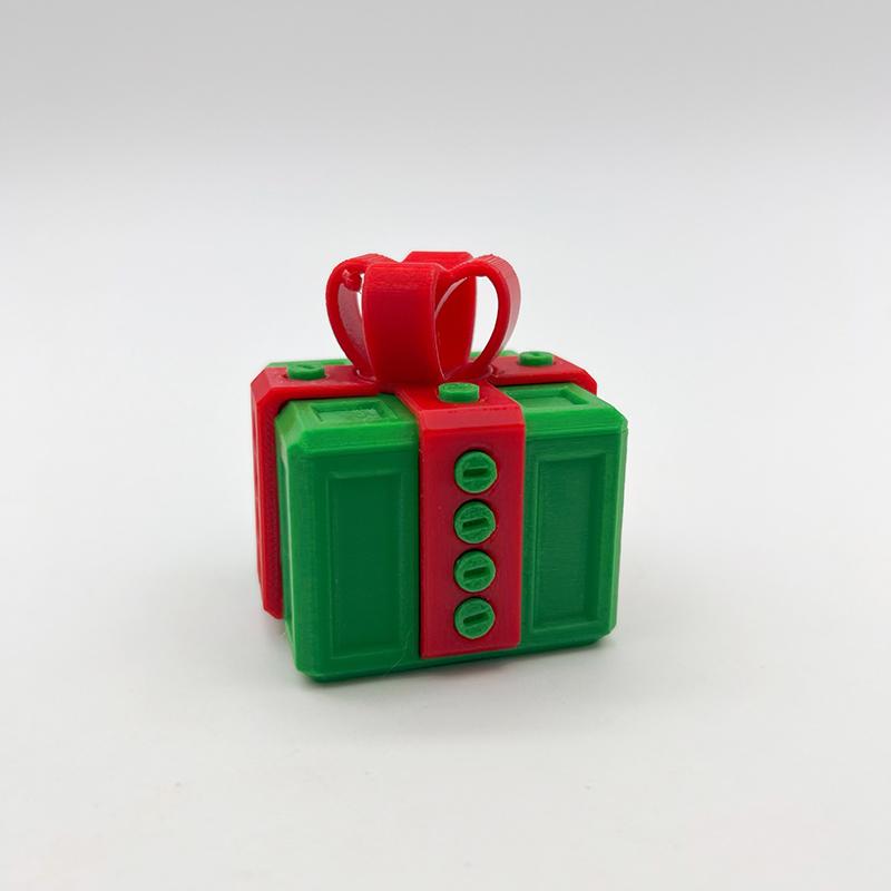 3D printed surprise Christmas box with Christmas atmosphere decorations and ornaments that can be freely twisted and decompresse