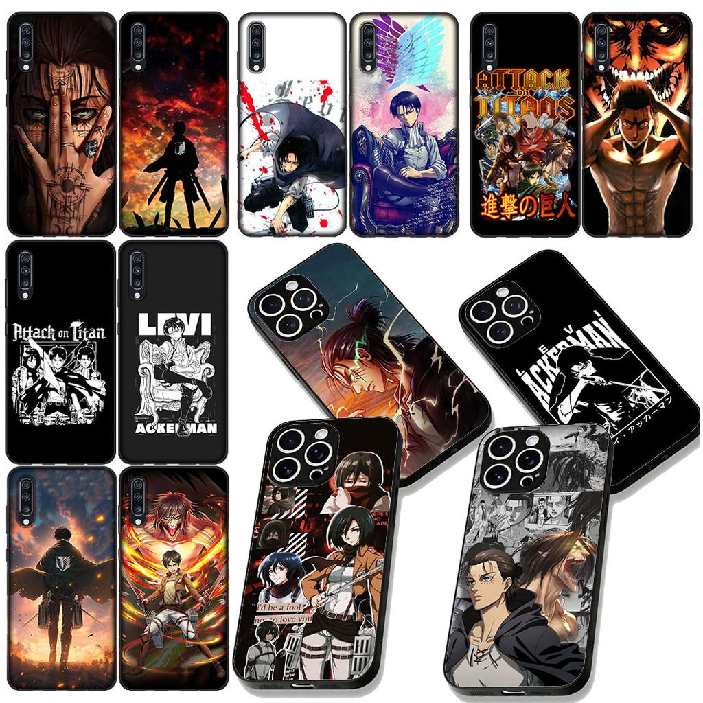 Attack on Titan Eren Jaeger Levi Cover for Samsung Galaxy A06 A05 A14 A50 A51 A52 A12 A13 A23 A70 A07 A25 A26 A72 A56 Phone Case