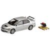 HJ64 1/64 Mitsubishi Lancer Evolution 9 GSR with Engine Display Model, Cool Silver Metallic, Finished