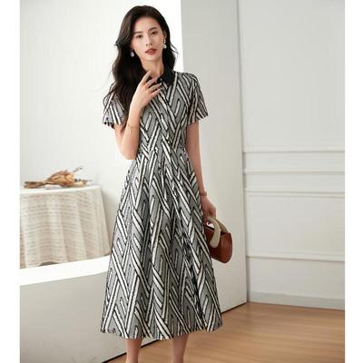 Iveni 2025 Autumn Retro High-Waist A-line Long Dress