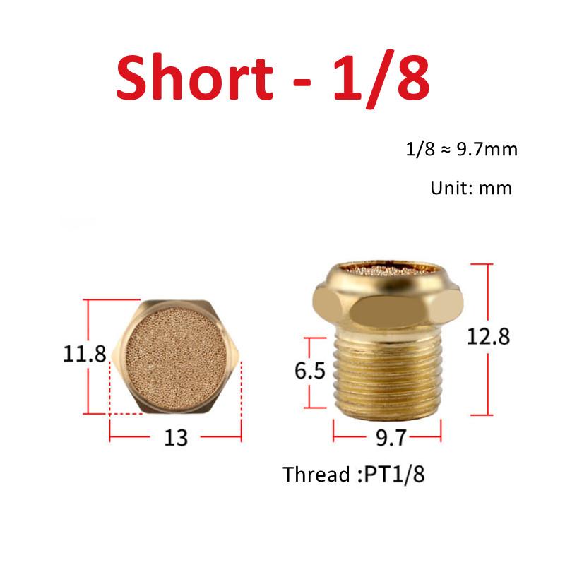 Pneumatic Exhaust Muffler Silencer M5 1/8 1/4 3/8 1/2 3/4 BSP Male Thread For Air Noise Brass Adjustable Long Short BSL SLM SLL