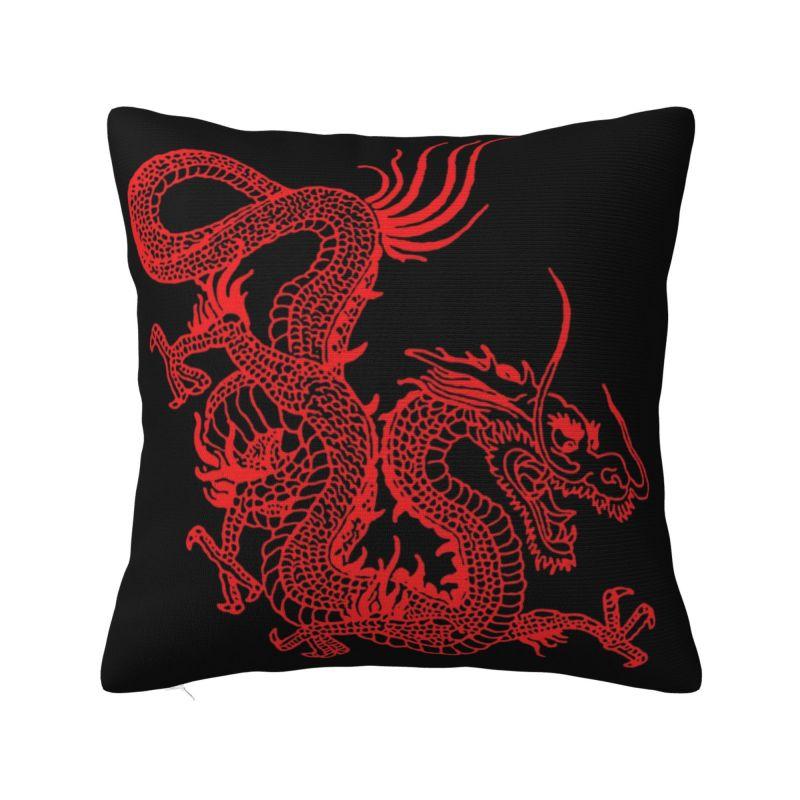 Custom Gold Chinese Dragon Totem Cushion Cover 40x40cm Tradition Asian Mythology Velvet Nordic Pillows for Sofa