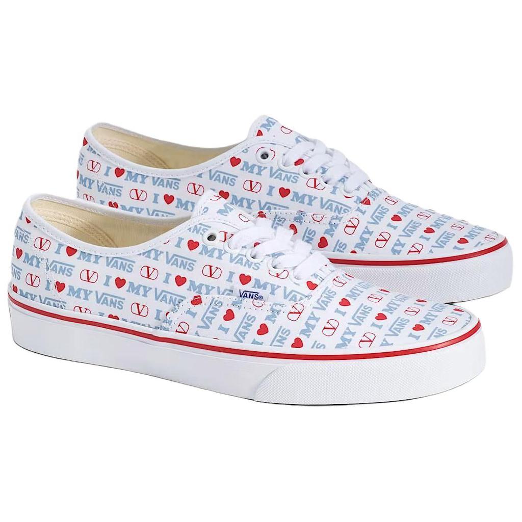 Valentino Garavani X Vans Authentic Love Unisex Sneakers White Blue Red VN000Z9AUVC