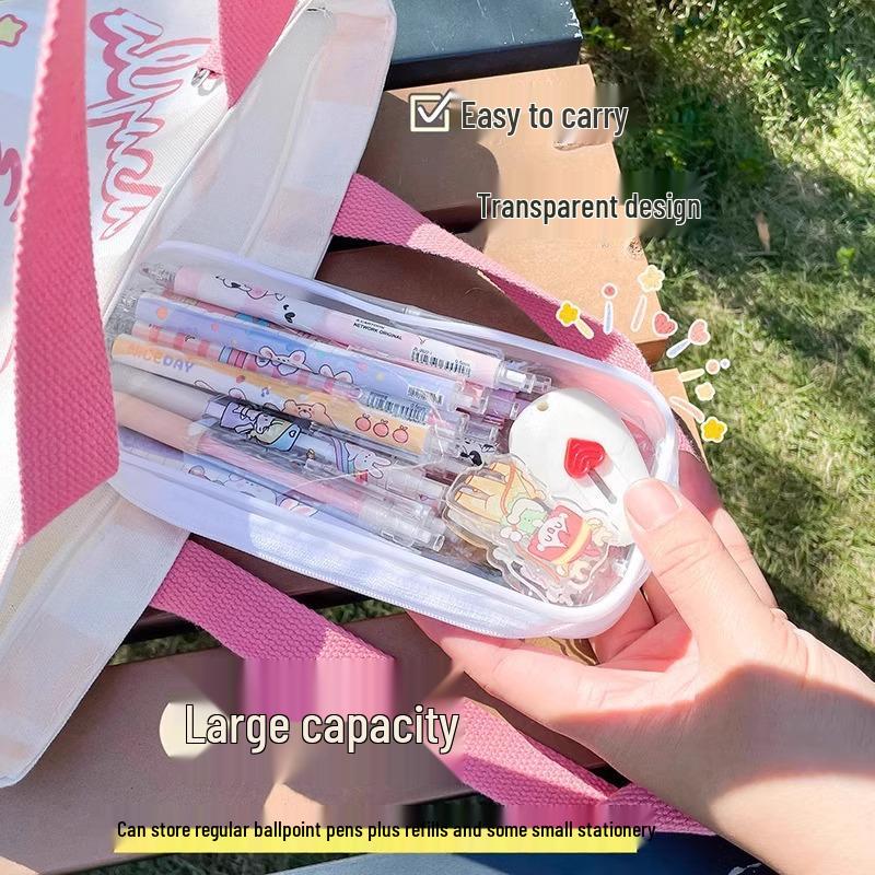 Exam-Ready Transparent Pencil Case for Middle School Students – New Style, Suitable for Boys and Girls, Large Capacity