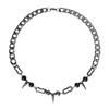 Punk Hip-hop Sliver Color Stainless Steel Rivet Tassel Round Bead Spliced Necklace for Women Collar Chain Jewelry Does Not Fade