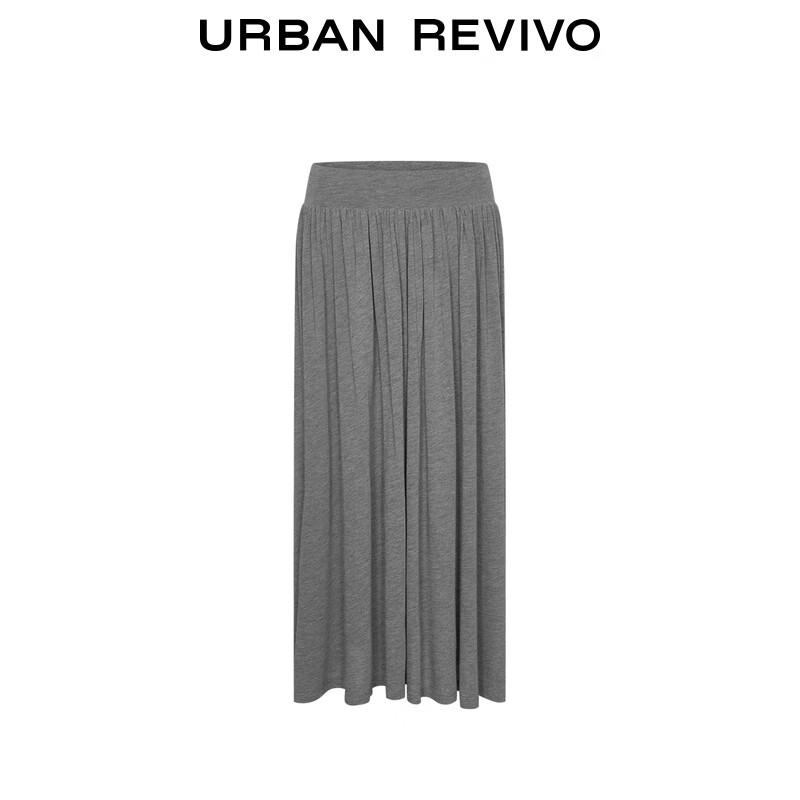 UR 2025 Autumn Women's Drapey Pleated Skirt