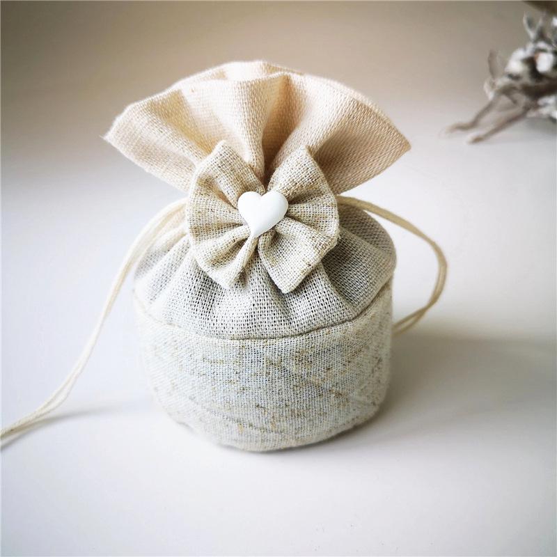 Creative Polyester & Cotton Canvas Drawstring Candy Bag for Weddings